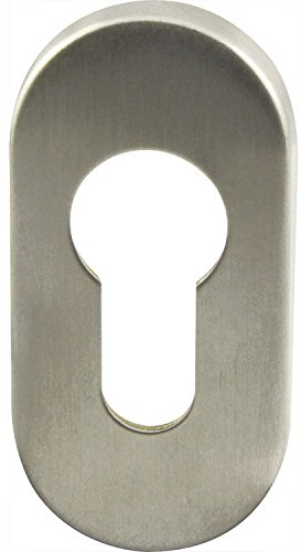 Zylinderrosette PZ, oval, 31 x 61 x 10 mm, Unterkonstr.: Edelstahl, matt