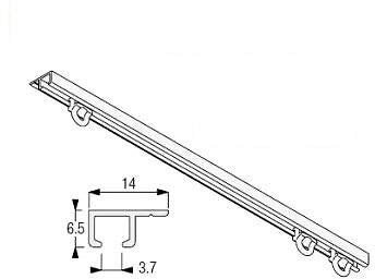 Silent Gliss Caravan/Boat window Curtain Track, 800mm Top fix complete kit