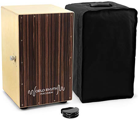 TIGER schwarz Sandelholz Cajon-Trommel mit einstellbarer Snare und Fuß Tamburin