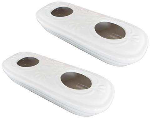 Luftbefeuchter 2-teiliges Set aus Keramik neutral schlicht weiß zum Aufstellen auf dem Heizkörper Heizung Kamin Wasserverdunster Diffuser a1653