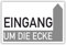 SCHILDER HIMMEL anpassbares Wegweiser Restaurant Schild 42x29cm Alu-Verbund mit Klebestreifen, Eingang rechts Ecke Nr 907 eigener Text/Bild verschiedene Größen/Materialien