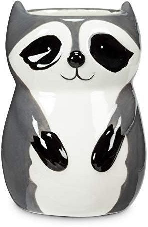 Abbott Collection Mini sitzender Waschbär Pflanzgefäß/Vase – Keramik, Grau (10,2 cm H)