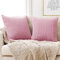 Deconovo Kissenbezüge Dekorative Kissenhülle Dekokissen Couchkissen mit Verstecktem Reißverschluss für Sofa, 55x55 cm, Baby Pink, 2er Set