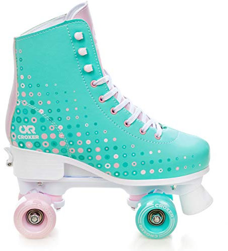 CROXER Rollschuhe Roller Skates für Kinder Erwachsene Mädchen Damen verstellbar (Eysa Mint/Pink, 39-42 (25-26,5cm))