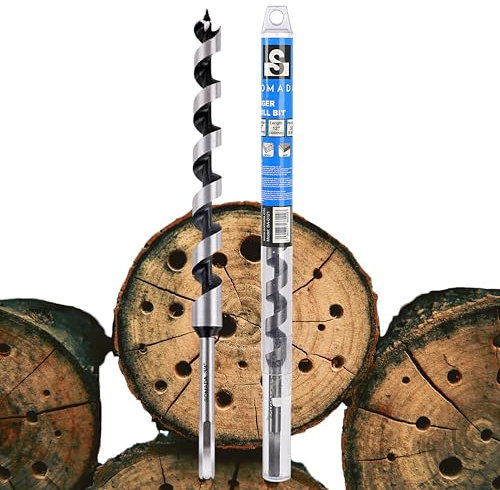 SOMADA 3/4-Inch x 12-Inch Auger Drill Bit for Wood, Hex Shank 3/8-Inch, Ship Auger Long Drill Bit for Soft and Hard Wood, Plastic, Drywall and Composite Materials