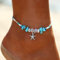 Handcess Boho étoile de mer bracelets de cheville argent Turquoise bracelets de cheville perles de plage chaînes de pied pour femmes et filles
