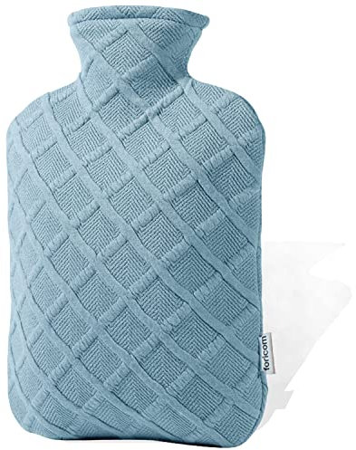 FORICOM Hot Water Bottle with Cover - Hot Water Bag, 1.6L PVC BPA-Free and Odorless for Pain Relief and Ease Aches