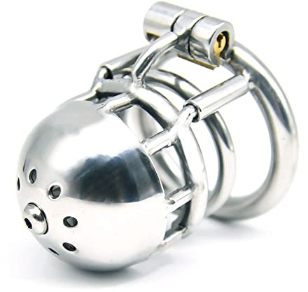 JPGeil Peniskäfig Mit PA-Durchgangslochring Punktion Keuschheitsgürtel Edelstahl 316L Keuschheitskäfig Cock cage Prinz Albert PA Perforation SM Alternative Keuschheit Knechtschaft Gerät(8mm,45mm)