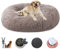 LRHRHR Haustierbett Flauschig Hundebett, Plüsch Rundes Weiches Beruhigende Hundekissen Donut Katzenbett Waschbar, Haustierbett für Katzen und Hunde-Light Brow||Ø40cm/16in