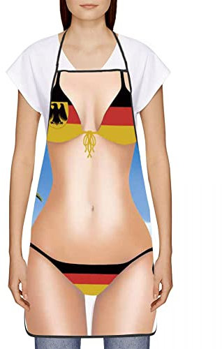 HANERDUN Damen Schürze Kochschürze Küchenschürze mit Taschen Schleife Bowknot Schwarz Gute Qualität Baumwolle Nett Süß für Damen Frauen Kochen Grillen Backen Geschenk Idee