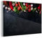 MuchoWow Glasbild Glasfoto Wandbild Bilder Deko 60x40 cm Gemüse - Kräuter - Gewürze - Schwarz - Rustikal - Küche