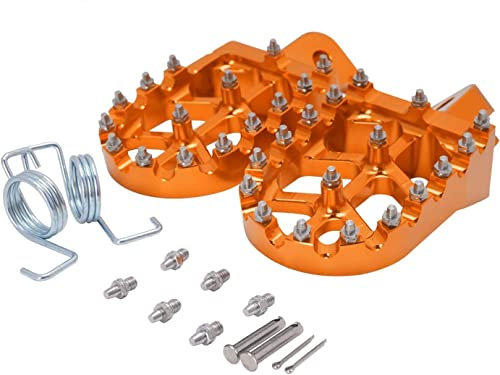 JFG RACING Dirt Bike Repose-Pieds,Cale Pied Moto pour CR CRF XR 50 70 80 100 110 KLX110 sur Ron Motocross Enduro Dirt Bike Pit Bike Supermoto-Orange