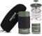 POLIVIAR French Press Kaffeemaschine, 350ML Portable Französische Presse mit Mini Kanister und Sammeltasche, Doppelwand Isolierung Dual-Filter Bildschirm(JX2022-PFG-DE)