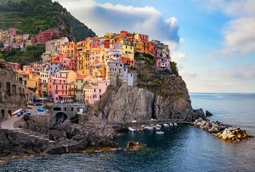 Komar Vlies Fototapete - Cinque Terre - Größe 368 x 248 cm, 4 Teile inklusive Kleister - Tapete, Wohnzimmer, Schlafzimmer