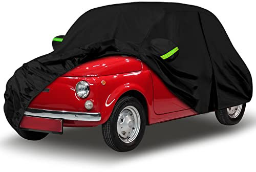 Waterproof Car Covers Replace for 1957-1975 Fiat 500/500L/500F, 6 Layers All Weather Custom-fit Car Cover with Zipper Door & Windproof Bands for Snow Rain Dust Hail Protection