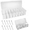 ZIETEN Storage Box for Chargers,Plastic Cable Managet Box,Data Cable Storage Box Transparent,with Lid and 10 Power Strips Wire Ties,for Cable Organiser,Office,Home,Accessories Storage(8 Compartts)