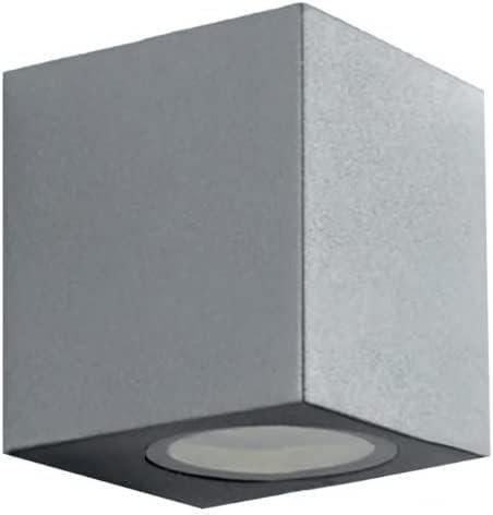 Damastoreitalia Applique da esterno ip65 lampada faretto a parete giardino moderno gu10 (Cubo grigio)