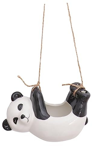 Gogogmee Vase 1stk Panda Hängender Blumentopf Pflanzgefäß Aus Tierkeramik Wandtopf Kleine Lustige Pflanzgefäße Blumentöpfe Für Zimmerpflanzen Kräutertöpfe Bonsai-behälter Drinnen Hanfseil