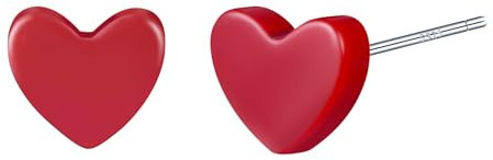 CONILOK Rotes Herz Ohrringe Silber 925 Stecker Mini Ohrstecker Ohrhänger Damen Schmuck Ohrring Kleine Geschenke für Frauen Mädchen Beste Freundin Mutter Geburtstag Hochzeit Weihnachtstag Valentinstag