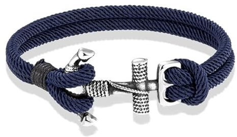 Générique Bracelet Marin - Ancre en corde et Acier inoxydable