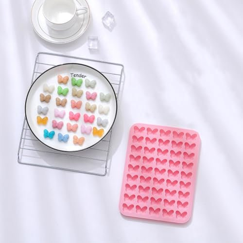 Cute Ice Cube Trays Cake Mold Silicone Chocolate Mold Wax Melt Molds Easy Release Ice Trays Non-Stick Chocolate Soap Pudding Jello Ice Cube Tray (Butterfly)