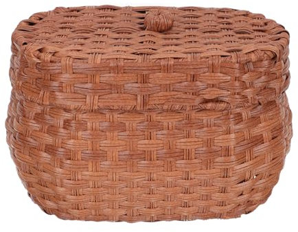 Cabilock Eierkorb Aus Rattan Bauerneierhalter Weidenkorb Mit Deckel Körbe Organisieren Dekorative Jutekörbe Hühnereierhalter Weidenkorb Mit Griff Pvc-imitation Rebe Spielzeug Essenskorb
