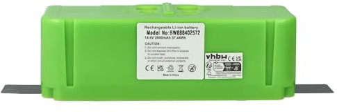 vhbw batteria compatibile con iRobot Roomba 965, 896, 960, 980, 985, 676 home cleaner verde (2600mAh, 14,4V, Li-Ion)