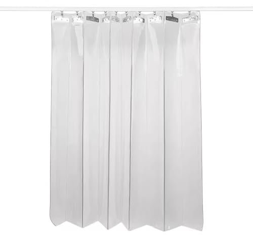 SYFXZZDS PVC Lamellenvorhang Streifenvorhang PVC Vorhang Lamellen Klappbar Schiebbar Witterungsbeständig Ideal für Terrasse und Veranda (Color : Clear, Size : 210x250cm/82.68x98.43in)