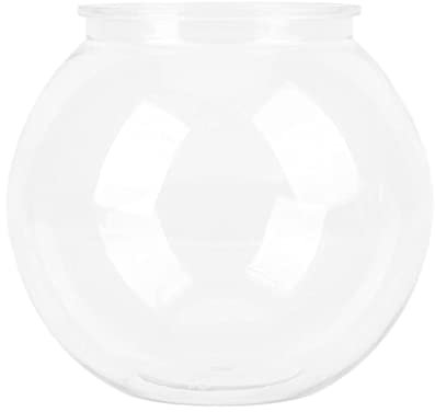 Acouto Robustes, Rundes Fischglas aus Kunststoff, Bruchfest, Vielseitig Einsetzbar, Kleines Rundes Aquarium für Schreibtisch, Bücherregal, Dekorationen, L, Robust und Langlebig, aus