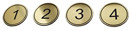 NanTun ABS Engraved 5cm Circular Table Numbers (1-200) Pubs Restaurants Clubs - Golden 1 to 200