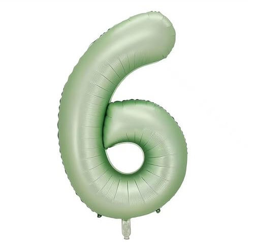 Vthoviwa 40 Zoll/18 Farbens Luftballon Zahlen 6 grün, Luftballon 6. Geburtstag Foil Ballon, 0123456789,10-19,20-25,30,40,50,60,70,80,90, Folienballon 6 Party Dekoration Helium Unterstützen