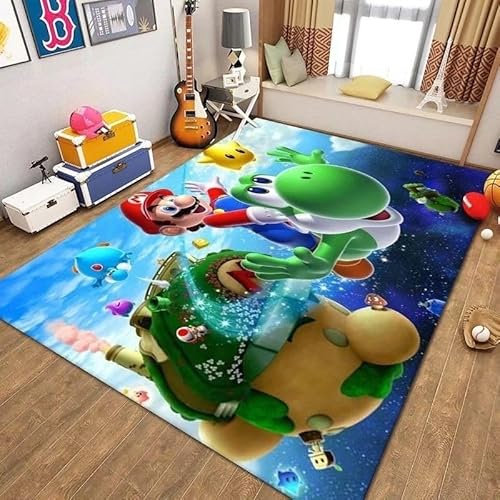 Cartoon Animation Wohnzimmer Zimmer Teppich Mario Spiel Thema Schlafzimmer Nachttisch Decke Schlafsaal Kinder Fußmatten 50X70Cm