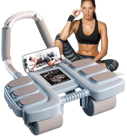 PRIMUZ Rebound-Bauchrad, 4-Rad-Ab-Roller, Ab-Roller-Rad, automatisches Rebound-Bauchmuskeltraining für das Bauchmuskeltraining