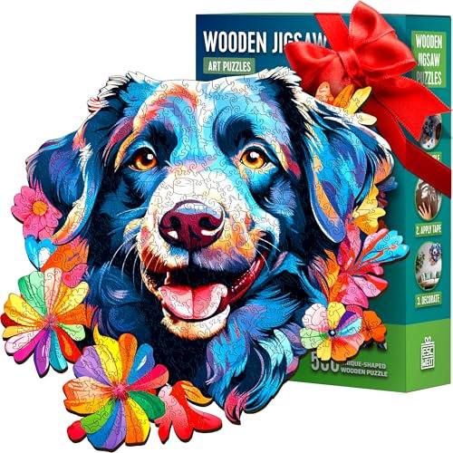 ESC WELT Holzpuzzle Hund 300 Teile - Anspruchsvolles Denkspiel für Kinder & Erwachsene - Umweltfreundliches & Unterhaltsames Lernspielzeug - Herausforderndes Spiel - Denkspiel aus Holz