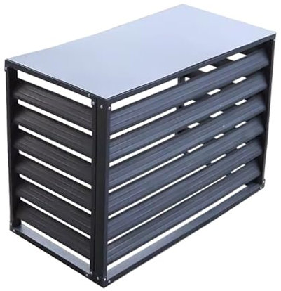 BGFYUSF Klimaanlagenabdeckung, Sichtschutzzaun für Klimaanlagen, Sichtschutzzaun aus Stahl/Aluminium, für Innenhof, Außenbereich (Grauer Stahl)