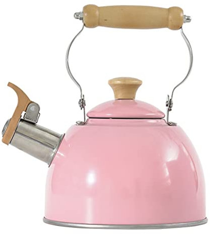 CAFIEDR Light Wood Handle Kettle Design Stainless Steel Retro Kettle Gas Stove Teapot Stove Top Kitchen Utensils (D
