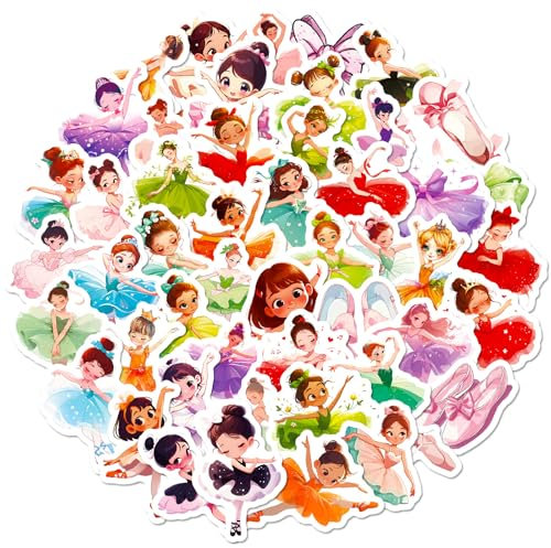 100 adesivi per danza, ragazza, ballerina rosa, graffiti, decorazione da parete per bambini, cartoni animati, bagagli, laptop, skateboard, impermeabili, feste, per ragazze (K)