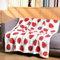 Buryeah Erdbeer-Überwurfdecke, Mikrofaser-Decke, süßes Obst-Thema, süße Erdbeere, weiche, warme Plüschdecke, 127 x 152 cm, für Couch, Sofa, Bett, Camping