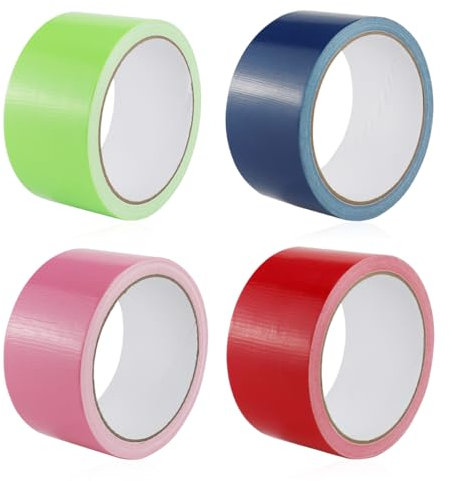 Nastro Adesivo Colorato in Tessuto, Nastro Telato Rinforzato 50 mm x 10 m, Riparazioni, Rilegature, Fissaggio e Imballaggio