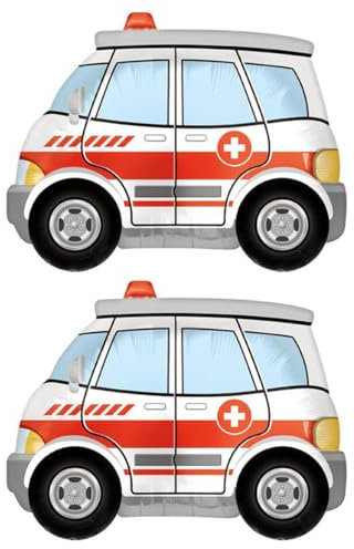 Rettungswagen Ballons Krankenwagen Ballon Auto Folie Ballons Kinder Geschenke Geburtstag Ballons Arzt Party Gunst Geschenk Zubehör Geburtstag Party Rettung Thema Party Dekoration 2 Stück