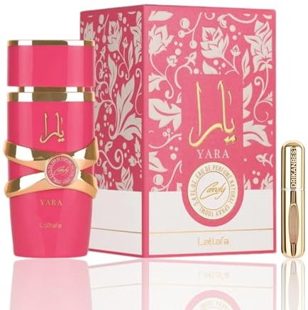 Perfume Yara Candy, perfume árabe (ORIGINAL) perfume afrutado,dulce,avainillado 100 ml+REGALO Atomizador 5ml DRIKANBEST