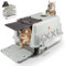 Bartuke Extra grande arenero acero inoxidable con tapa, 71 x 51 x 43CM XXXL arenero gatos cubierto metálico cerrado con pala y pedal, control de olores, fácil de limpiar para gatos grandes o múltiples
