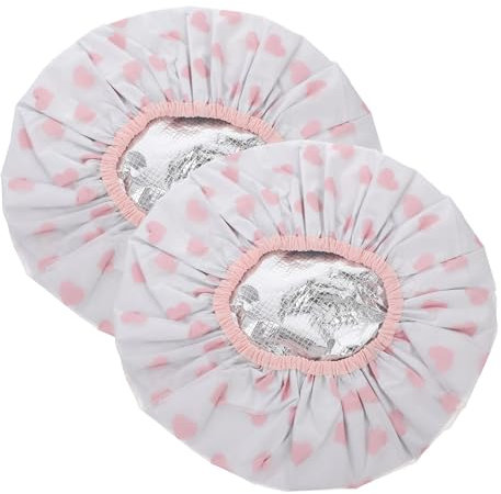 FRCOLOR 2pcs Baking Oil Cap for Women Self Heating Hair Cap for Deep Conditioning Shower Bonnet