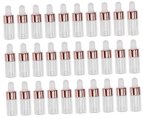 TOVINANNA 30pièces Bouteilles Verre Transparent Pipette Pour Huiles Essentielles Et Aromathérapie Flacons Rechargeables Pour Parfum Et