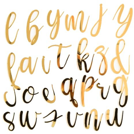 COYUN 52Pcs Buchstaben Deko Torte Gold Kuchen Dekoration Geburtstag Acryl 2 Sets A-Z Tortendeko Großbuchstaben Tortenaufsatz Set Tortenaufsatz für Geburtstag Hochzeit Jubiläum