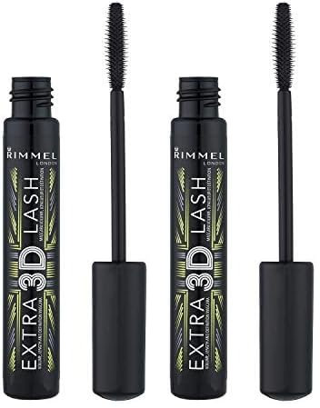 Rimmel London Mascara Extra Super Lash 3D - Volume, Lunghezza e Definizione - 003 Extreme Black/Nero Estremo - 8 ml (Confezione da 2)
