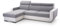 FurniShop24 Ecksofa mit Schlaffunktion und praktischem Bettkasten - Schlafsofa L Form 236x165 cm mit verstellbaren Kopfstützen und dekorative Kissen, Eckcouch Imperio Grau/Weiß