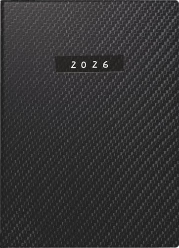 rido/idé Taschenkalender Mod. Technik III 2026 „Carbon“ | A6, Kunstleder