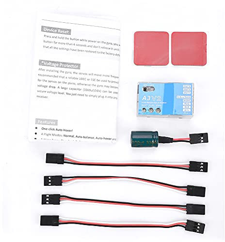 Grcfumo 1 PC Flight Controller Stabilisator, Flugcontroller -Stabilisator, F50A 3 Achse Gyro A3 V2 Flight Controller Stabilisator -System für RC Fixed Flügelflugzeug