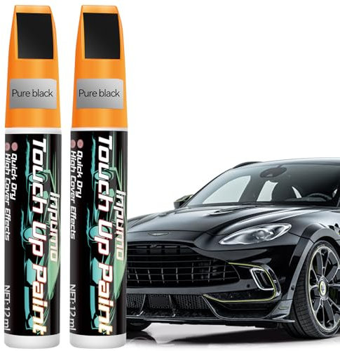 Inpumo Lackstift Auto, Lackstift weiß Matt, Kratzer Entferner auto Für Auto Kratzer, Es hat eine hohe Deckkraft und kann Autolackkratzer und Steinschlagkratzer (2 Pack) (black)